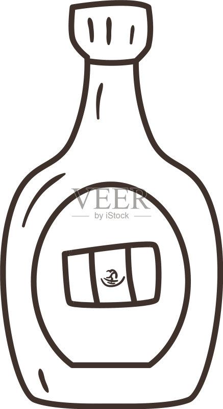 墨西哥龙舌兰酒瓶极简线条风格图标图标素材