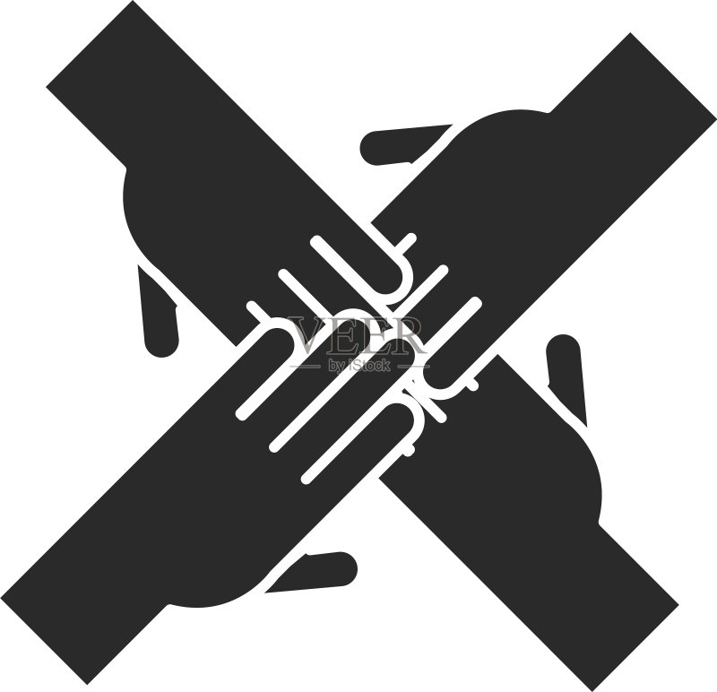 手拉手,团结社区图标素材