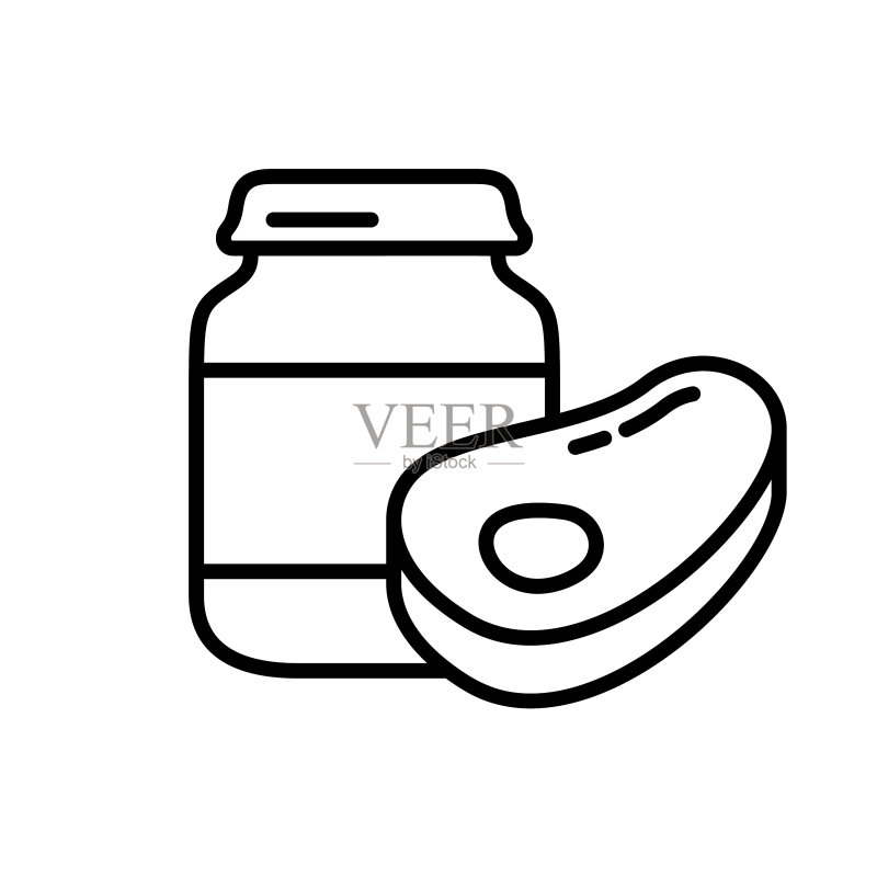 肉类婴儿食品线性图标辅食图标素材