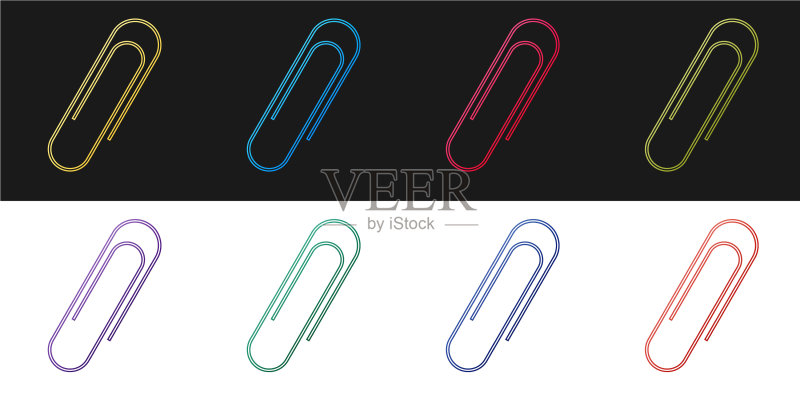 黑白背景上的曲别针图标素材图标素材