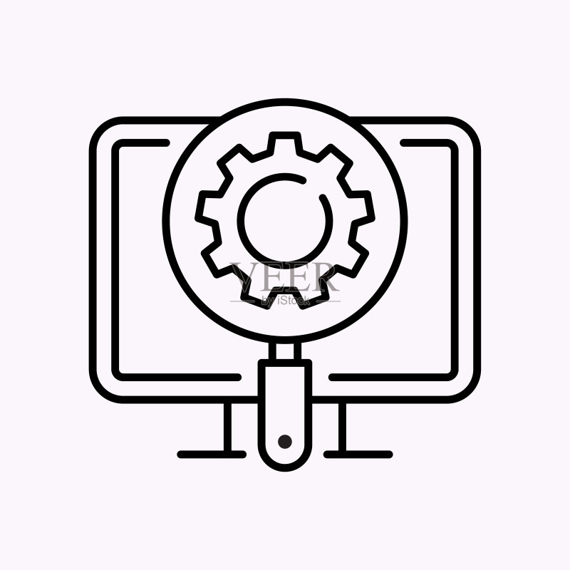 白色背景上的设置线性图标,矢量素材图标素材