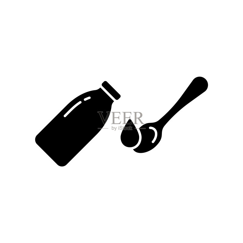 糖浆瓶滴图标剪影集图标素材