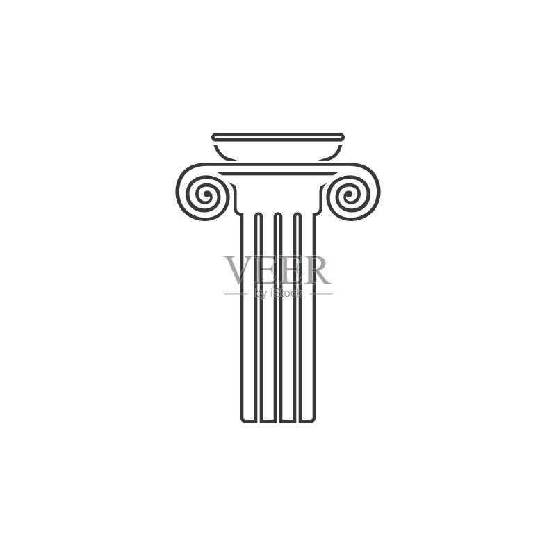柱子Logo矢量线条图标模板设计图标素材