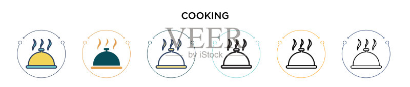 填充细线轮廓烹饪图标图标素材