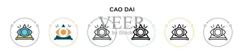 高台教图标(填充细线轮廓)图标素材
