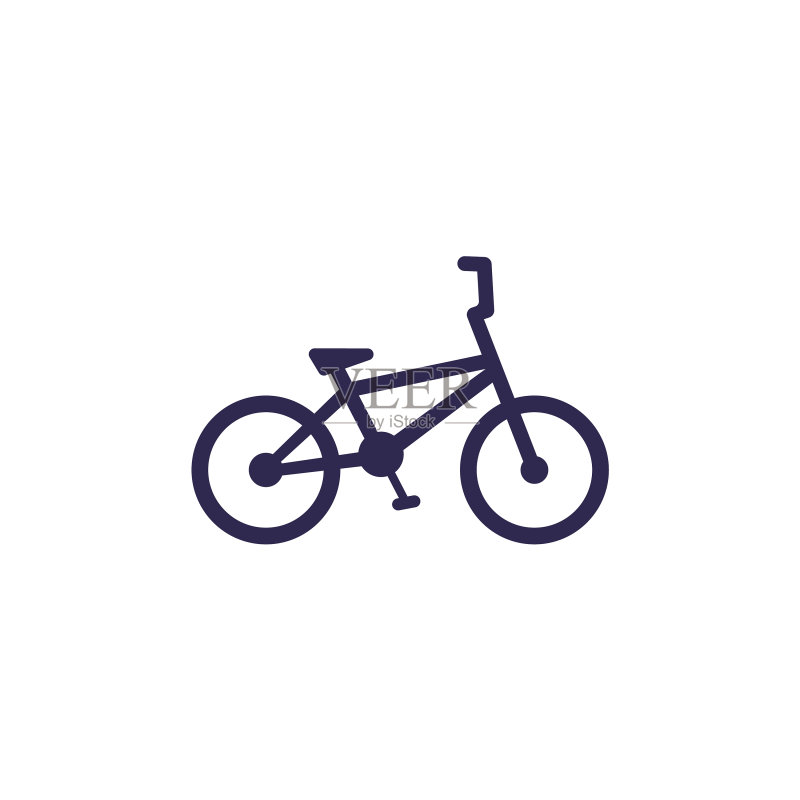 白色背景上的BMX自行车图标图标素材