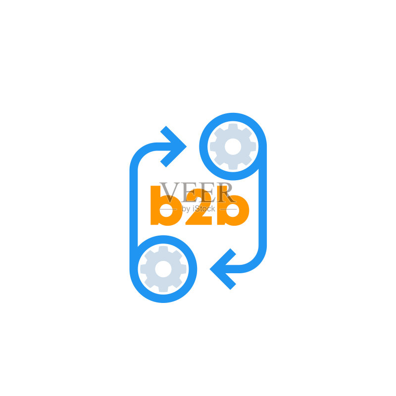带齿轮的B2B图标图标素材