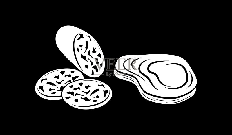 香肠牛排套餐图标模版图标素材
