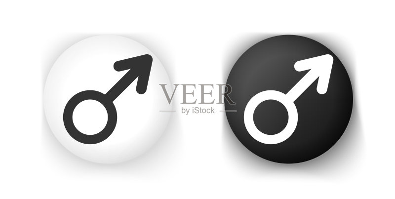 黑白男性性别符号图标图标素材
