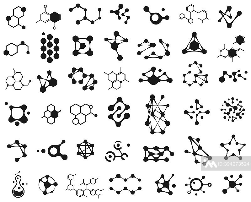 连接的分子图标分子结构图标素材