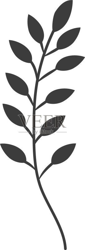 浆果叶图标剪影风格图标素材