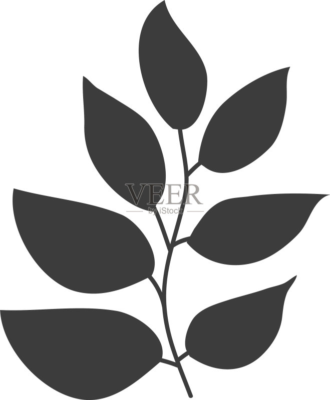 白蜡树叶图标剪影样式图标素材