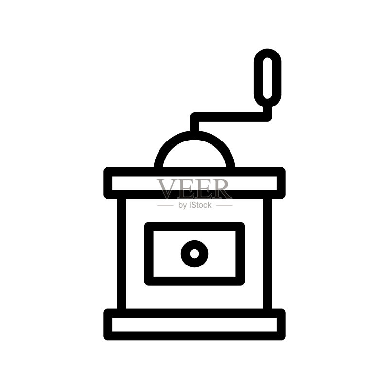 咖啡研磨机图标,咖啡符号矢量图,适用于图形和网页设计图标素材