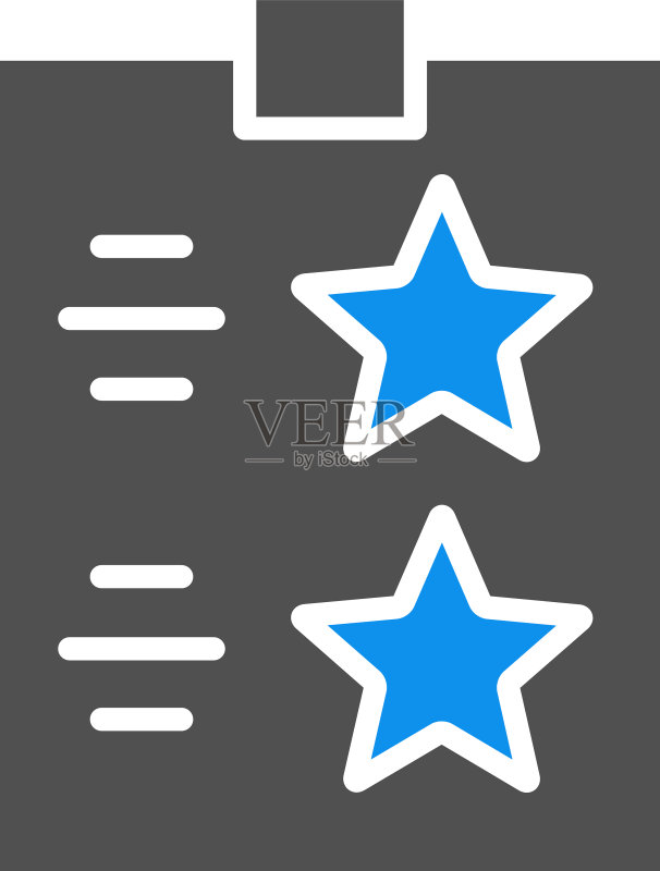 彩色星星清单图标平板电脑图标素材
