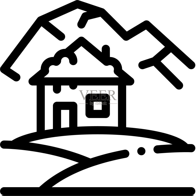 北极房屋图标轮廓符号图标素材