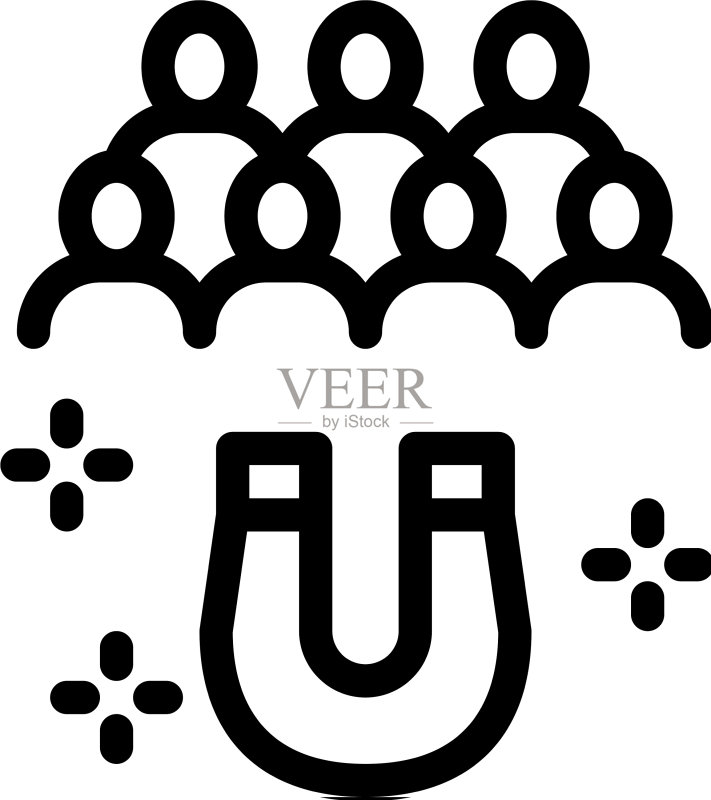 人物磁铁图标轮廓符号图标素材