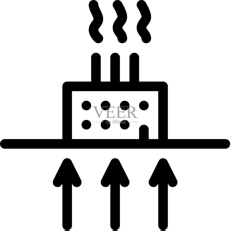 地热供暖工厂图标轮廓图标素材