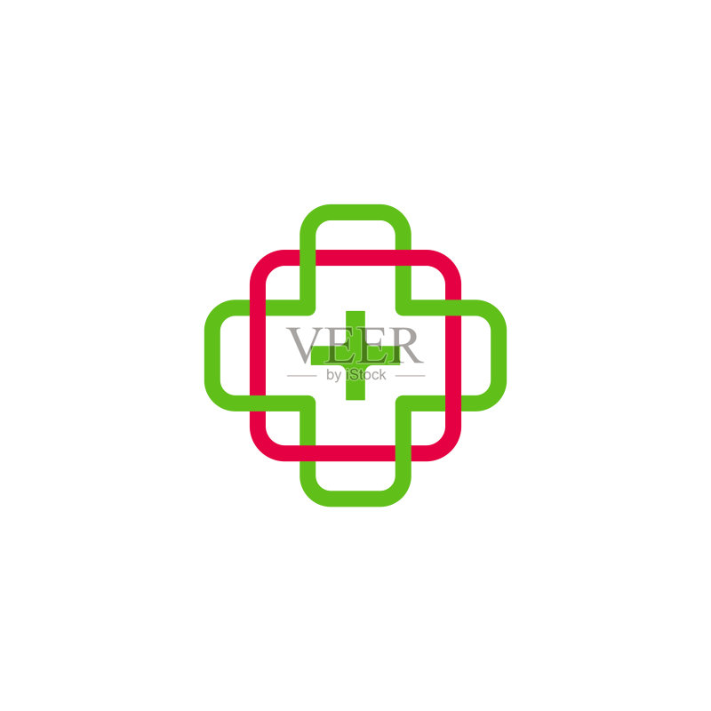 彩色连接设计医疗符号标志图标素材