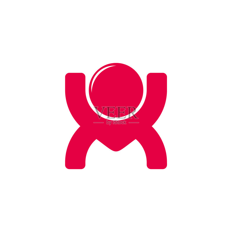 抽象圆形几何线条字母牛logo图标素材