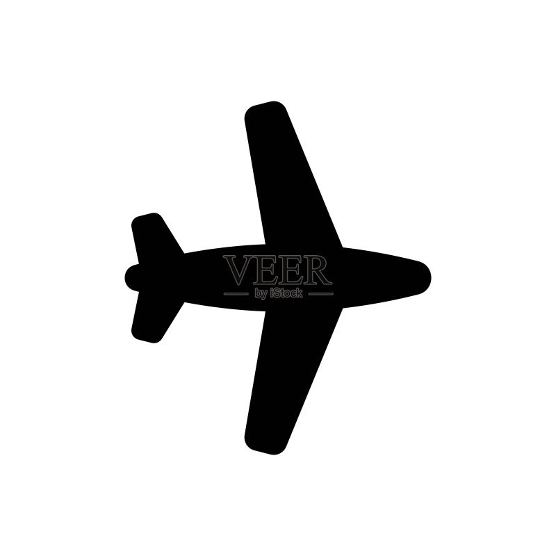 飞机图标,黑色飞机logo线条,飞行符号,航空飞行概念,适用于APP或网页设计,矢量EPS 10图标素材