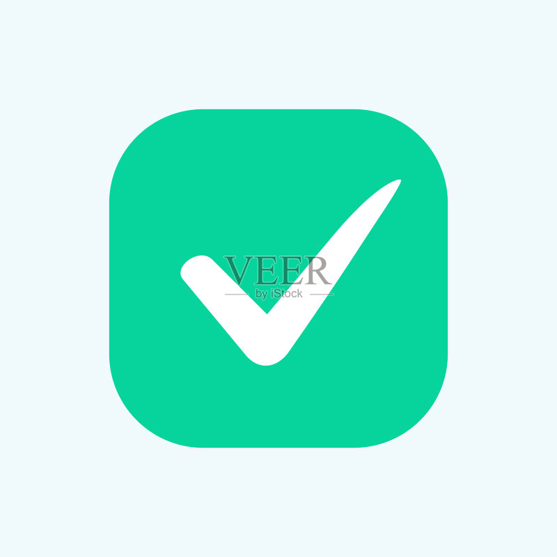绿色复选标记图标,矢量检查图标,复选标记Logo矢量或图标,绿色勾号符号插图图标素材