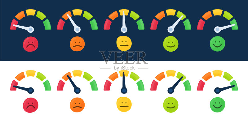 彩色速度计转速表图标合集图标素材