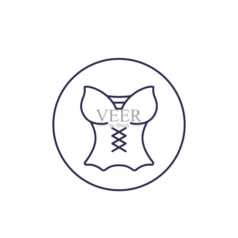 塑身胸衣内衣线条矢量图标图标素材