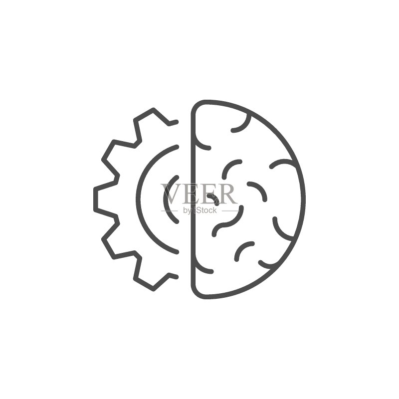 人工智能线性轮廓图标图标素材