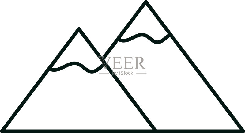 山峰雪景线性图标图标素材
