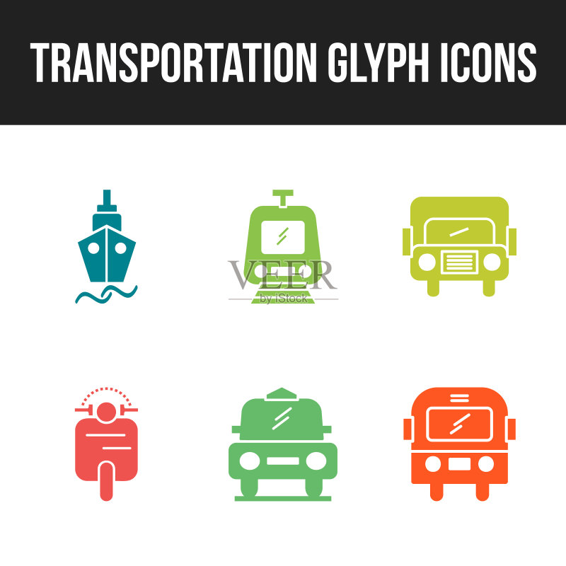 独特的交通标志Glyph 6图标集图标素材