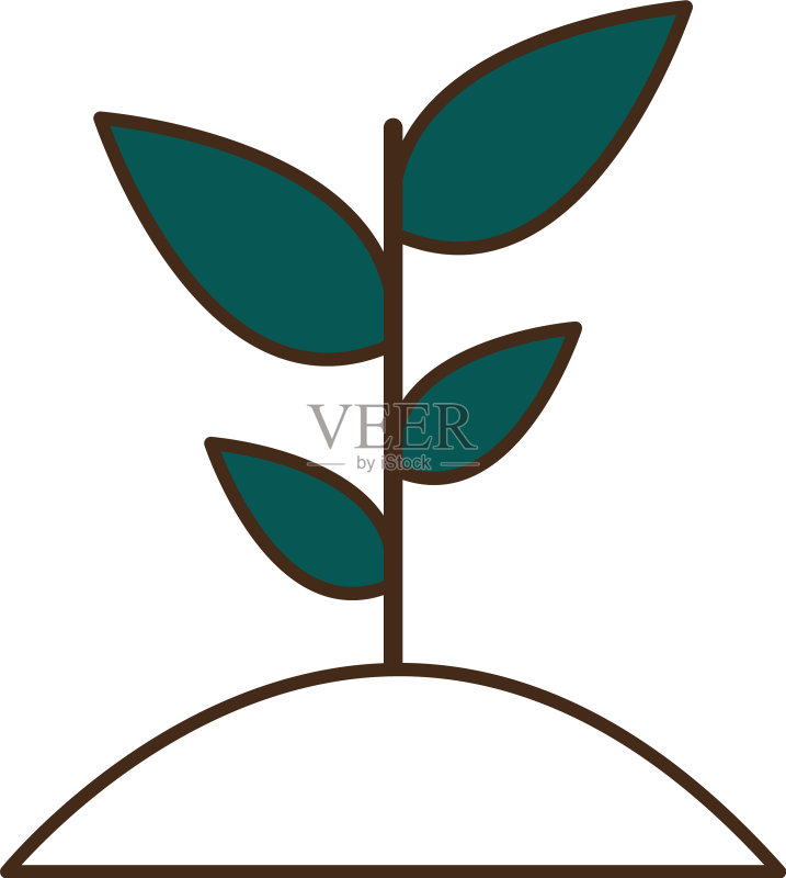 地球植物线性填充风格图标图标素材