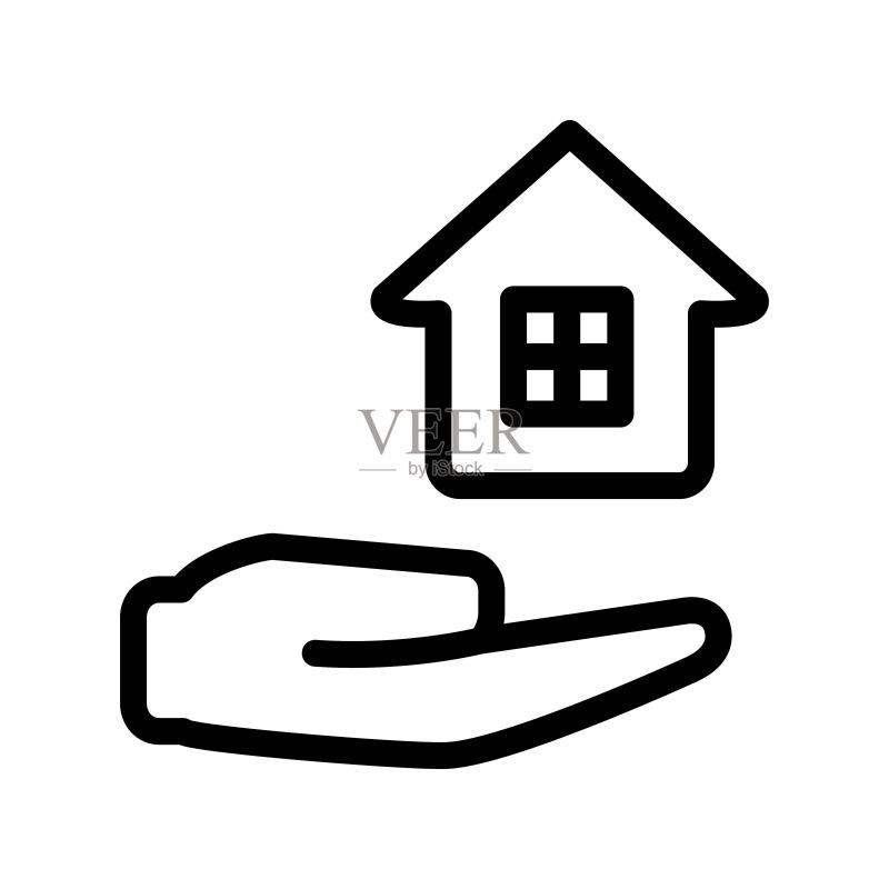两个房屋图标图案图标素材