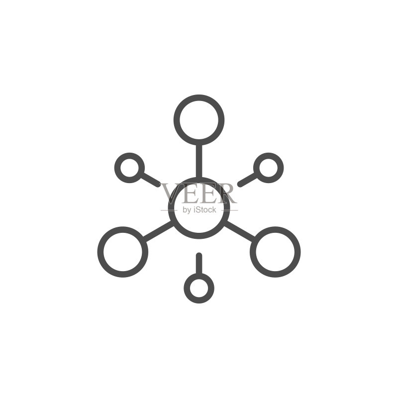 分子结构线条轮廓图标图标素材