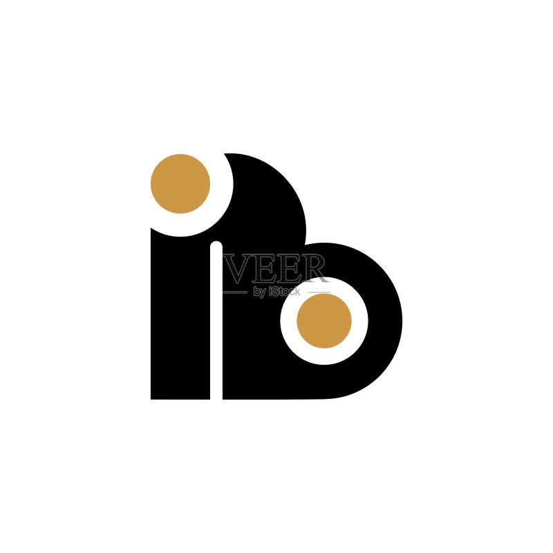 字母IB或BI标志设计图标素材
