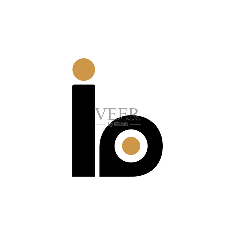 字母IB或BI标志设计图标素材