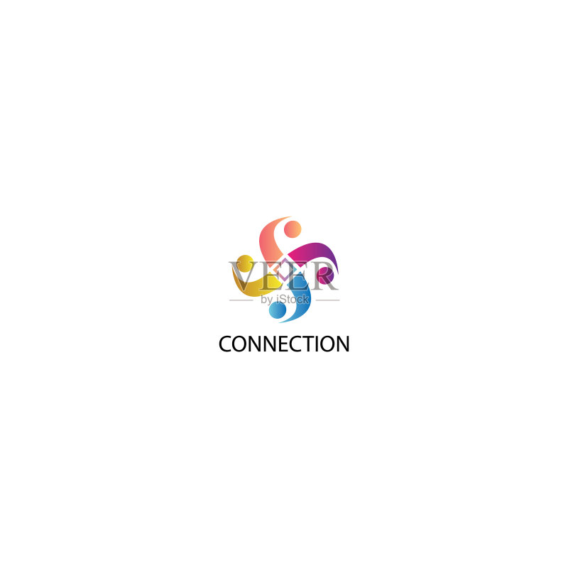 创意Web标志连接圆形彩色设计图标素材