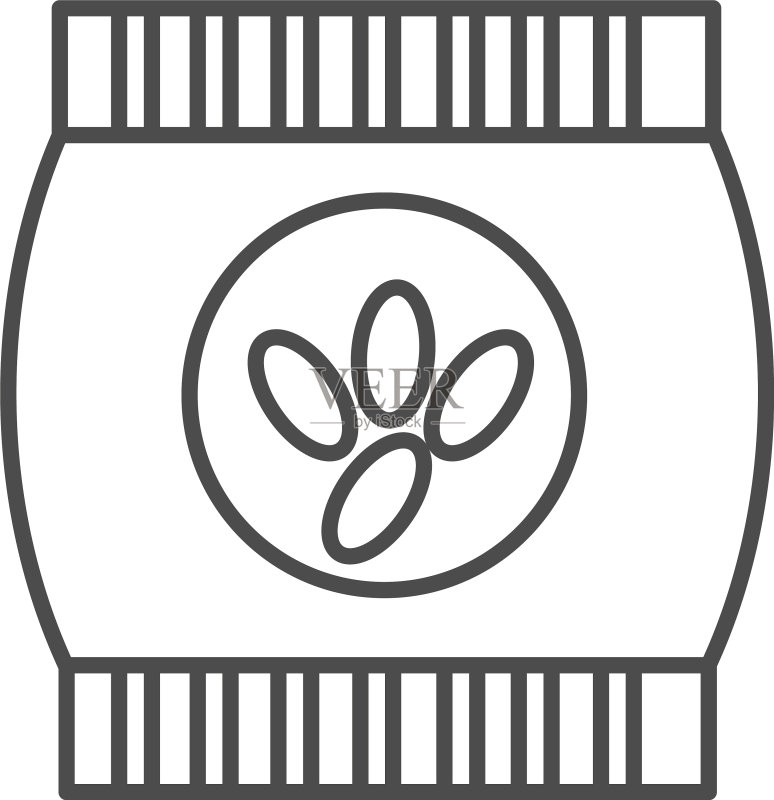 谷物食品袋园艺种子线性图标图标素材
