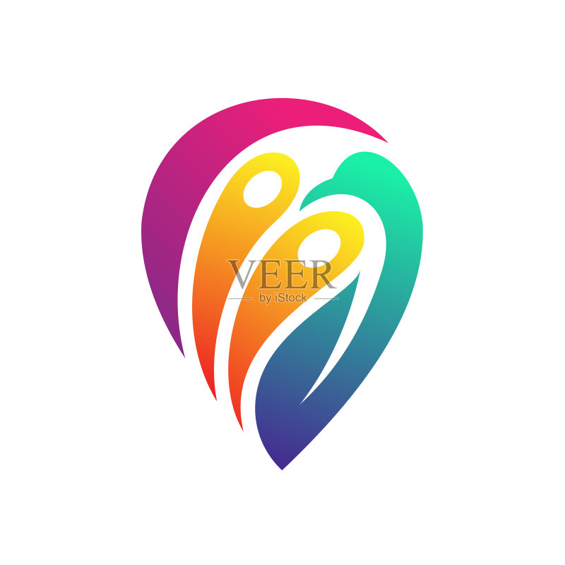 孔雀胸针logo图标素材