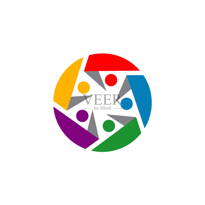 人物剪纸logo图标素材