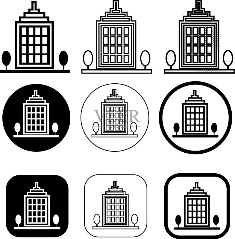 简约建筑图标标志设计图标素材