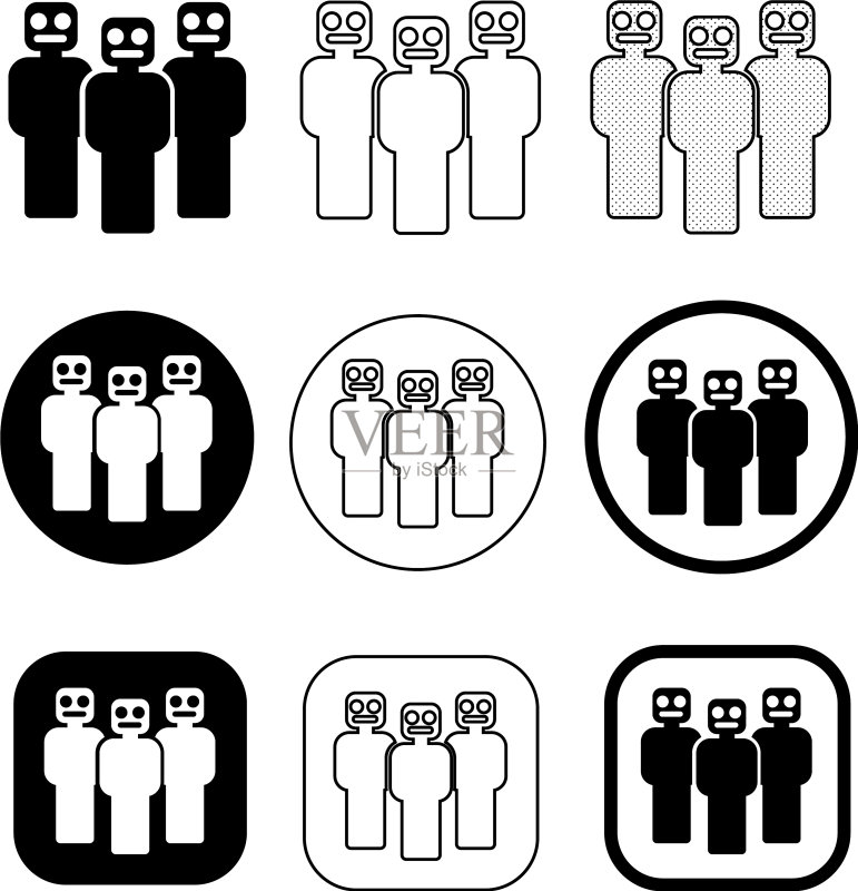 人物标志图标集图标素材