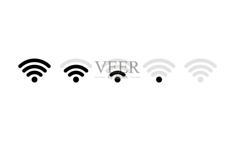 WIFI图标集移动信号强度指示器图标素材