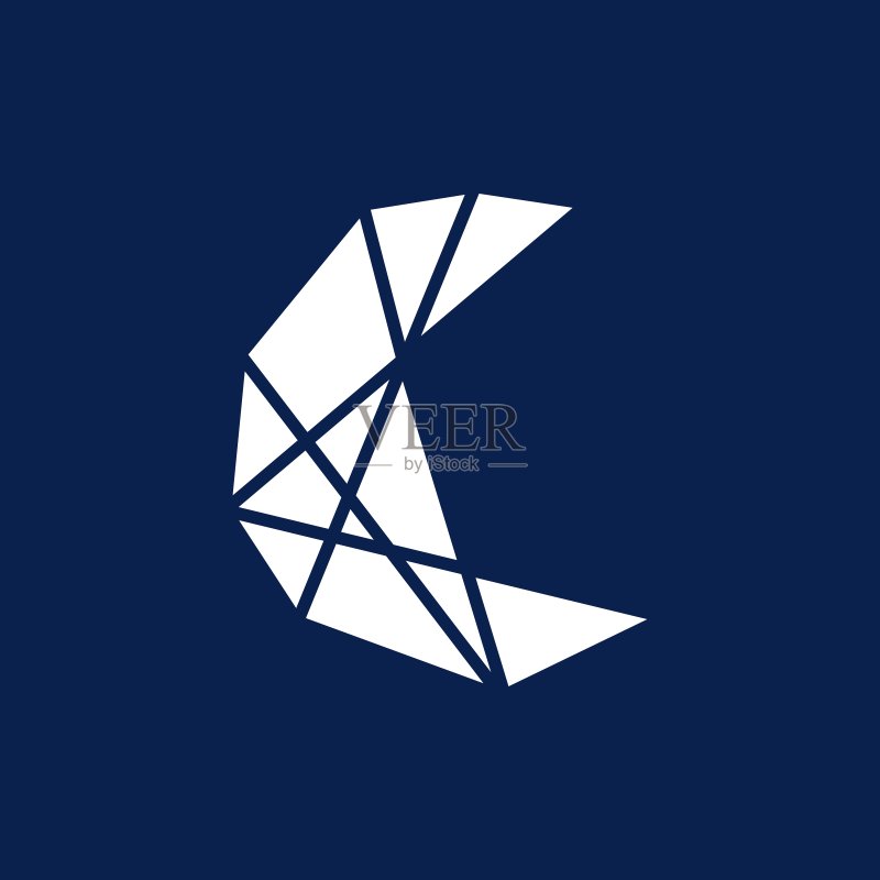 几何多边形月亮科技矢量图标插画图标素材