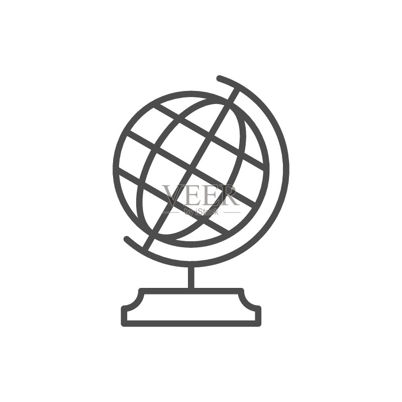 地球仪或教学设备线性图标图标素材