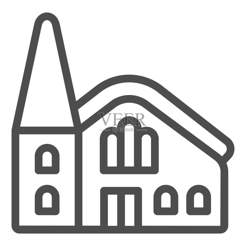 复活节天主教堂线条图标图标素材