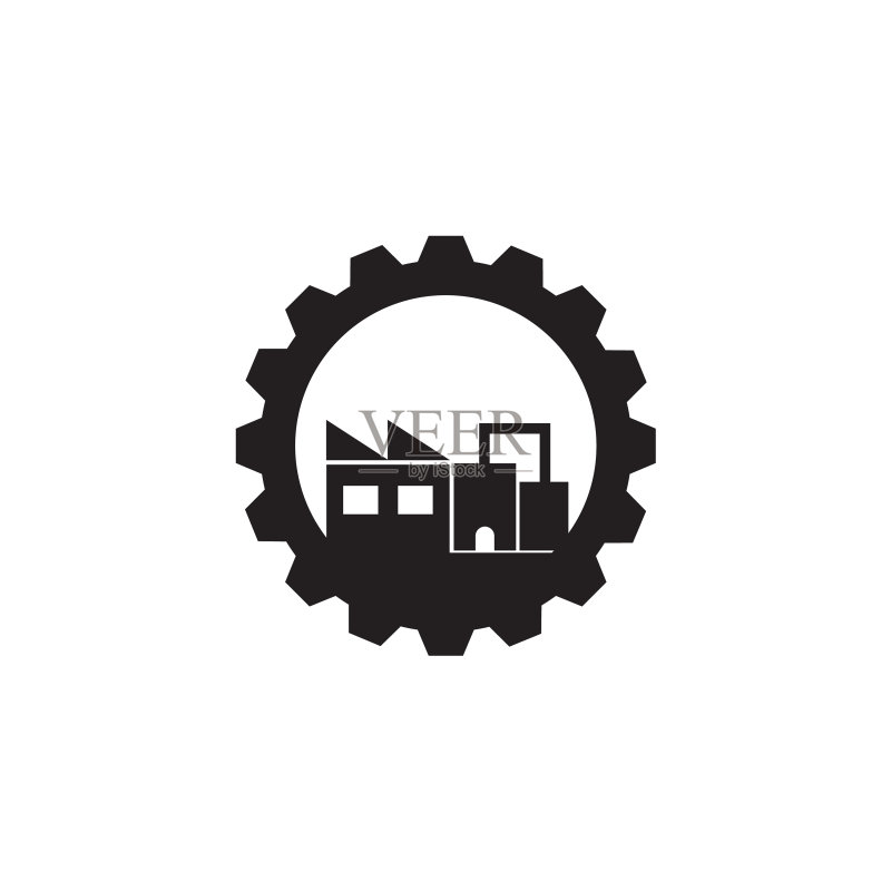带齿轮图标的工业公司Logo设计图标素材