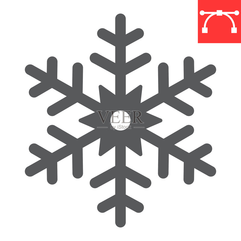 圣诞节雪花字形图标图标素材