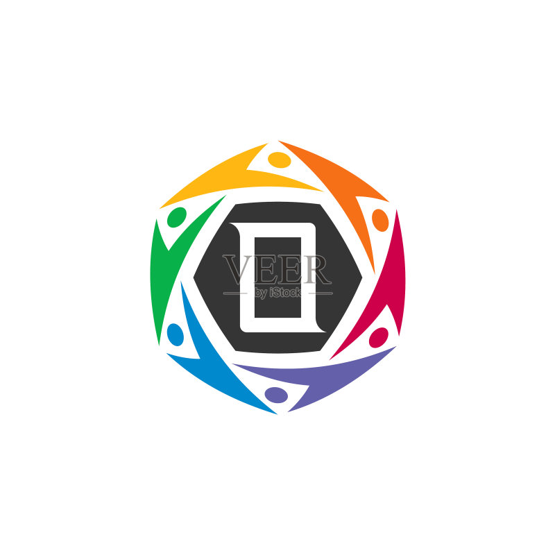 字母O社区标志模板图标素材