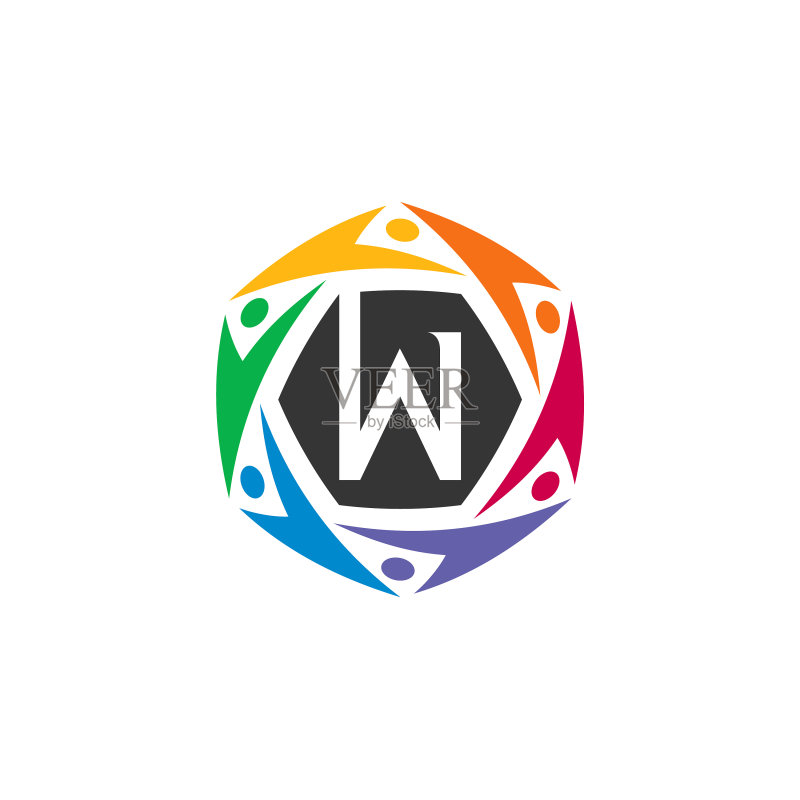 W字母社区标志模板图标素材