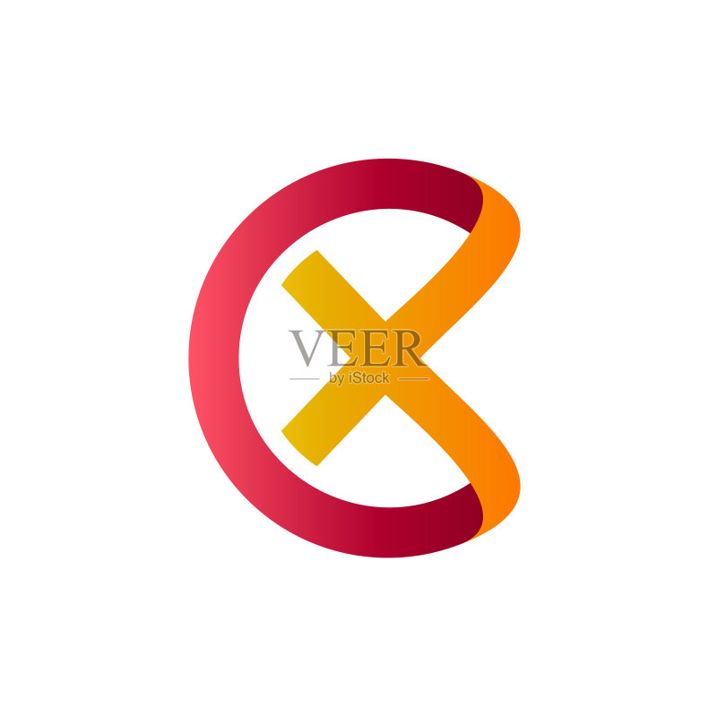 C X字母组合Logo设计图标素材